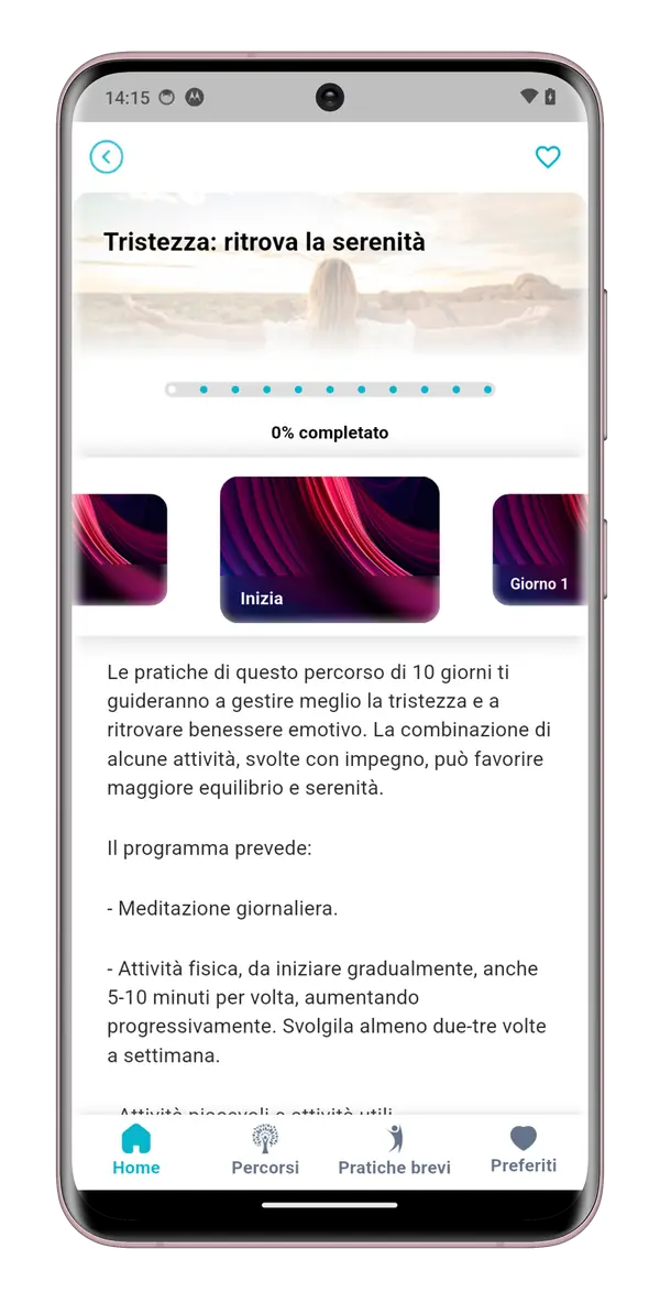 Percorso sulla tristezza in Hiromi Zen con l'elenco dei giorni