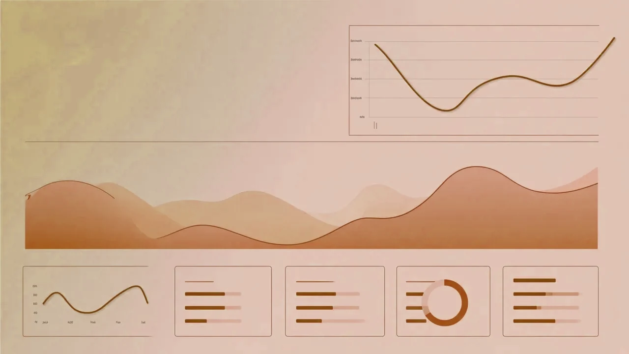 Schema astratto di una dashboard per la Pubblica Amministrazione, con grafici e riquadri senza dati reali