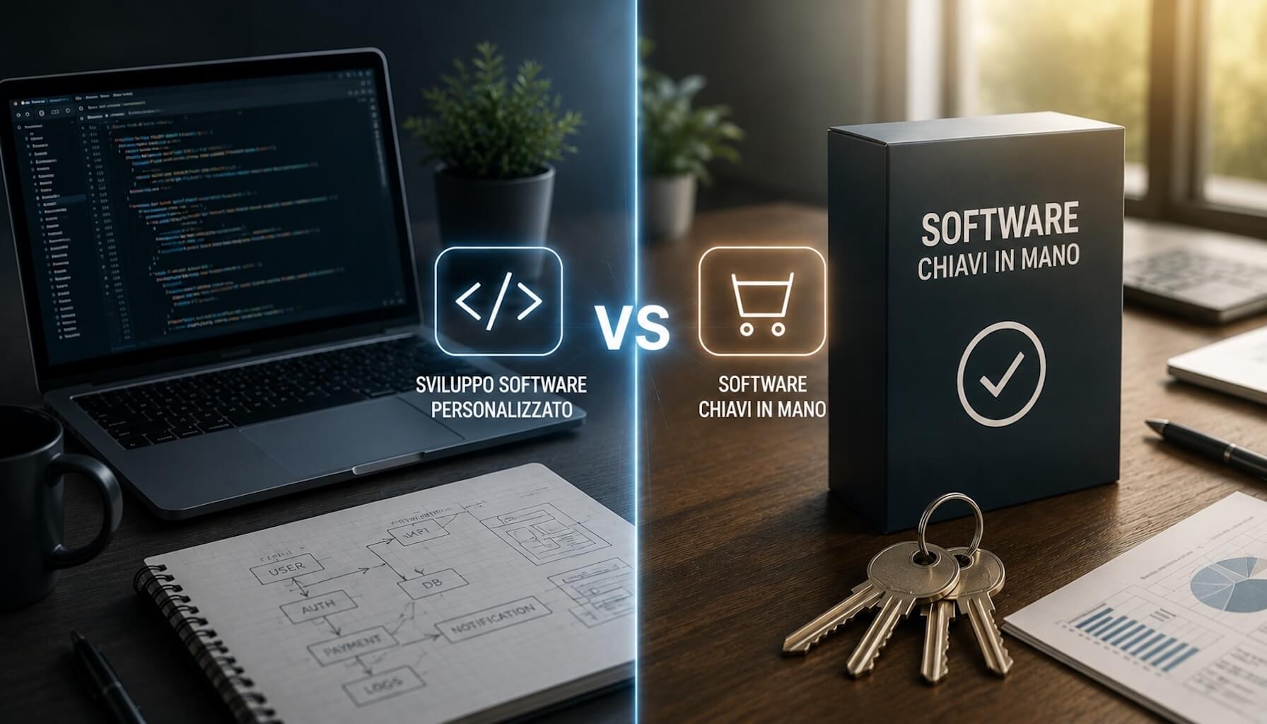 Sviluppo su misura vs software chiavi in mano